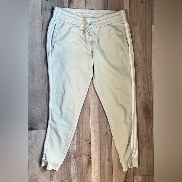 Adidas Mint Green Sweatpants with White Stripes - Picture 4 of 5